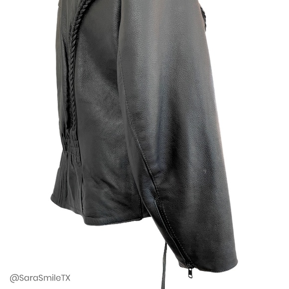 UNIK PREMIUM Genuine Leather Lace-Up Side Insulated Liner Motorcycle Jacket - Picture 9 of 16